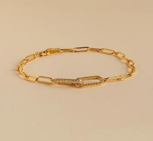 Copper Inlaid Zircon Infinite Symbol Bracelet For Women