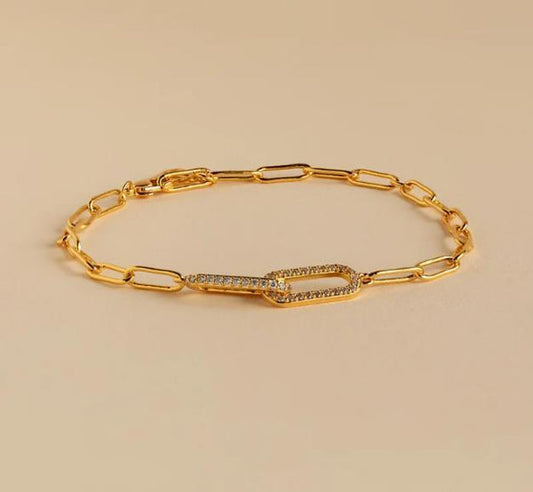 Copper Inlaid Zircon Infinite Symbol Bracelet For Women