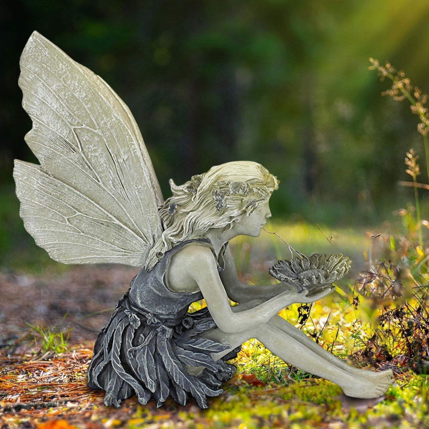 Fairy Garden Statue Resin Ornament for Home Landscaping Backyard Decor