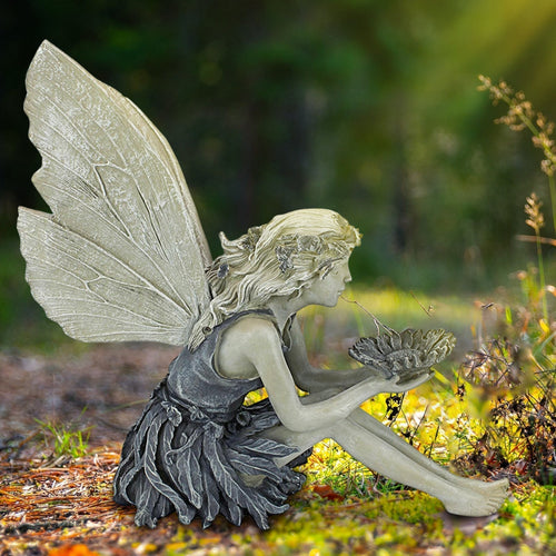 Fairy Garden Statue Resin Ornament for Home Landscaping Backyard Decor